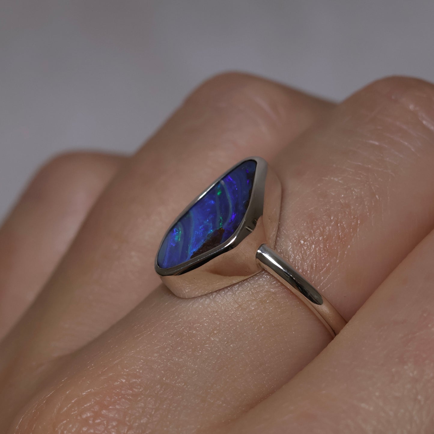 Boulder Opal Ring - Sterling Silver