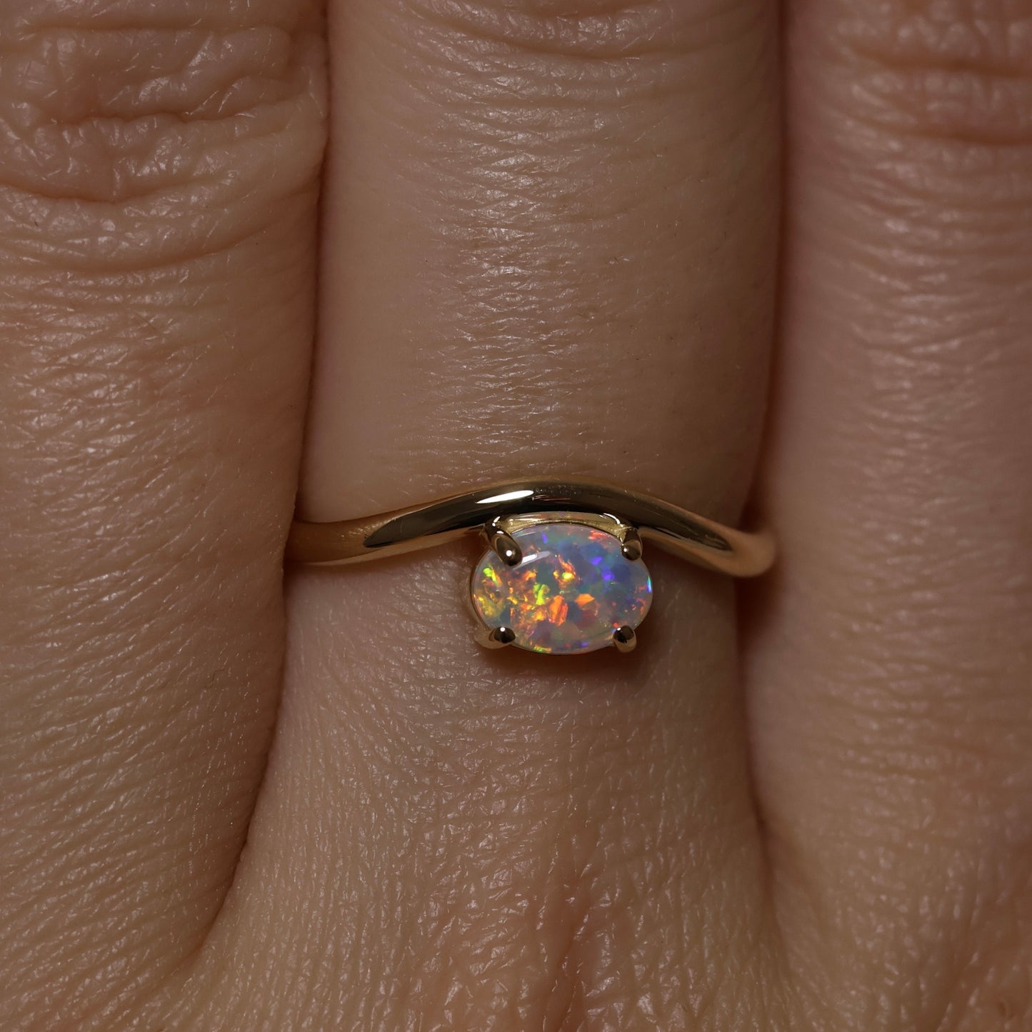Crystal Opal Ring - 14K Yellow Gold