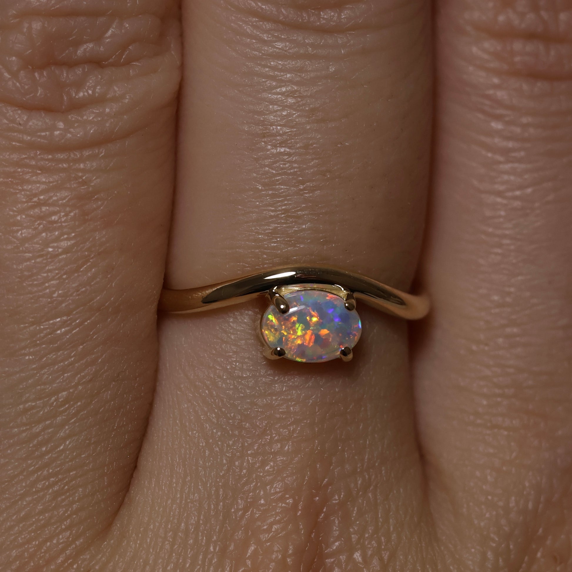 Crystal Opal Ring - 14K Yellow Gold