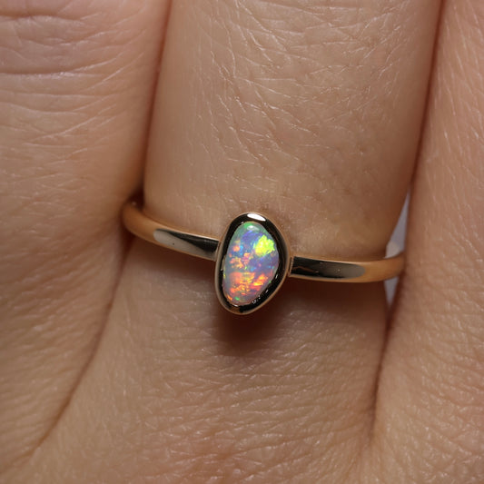 Crystal Opal Ring - 14K Yellow Gold