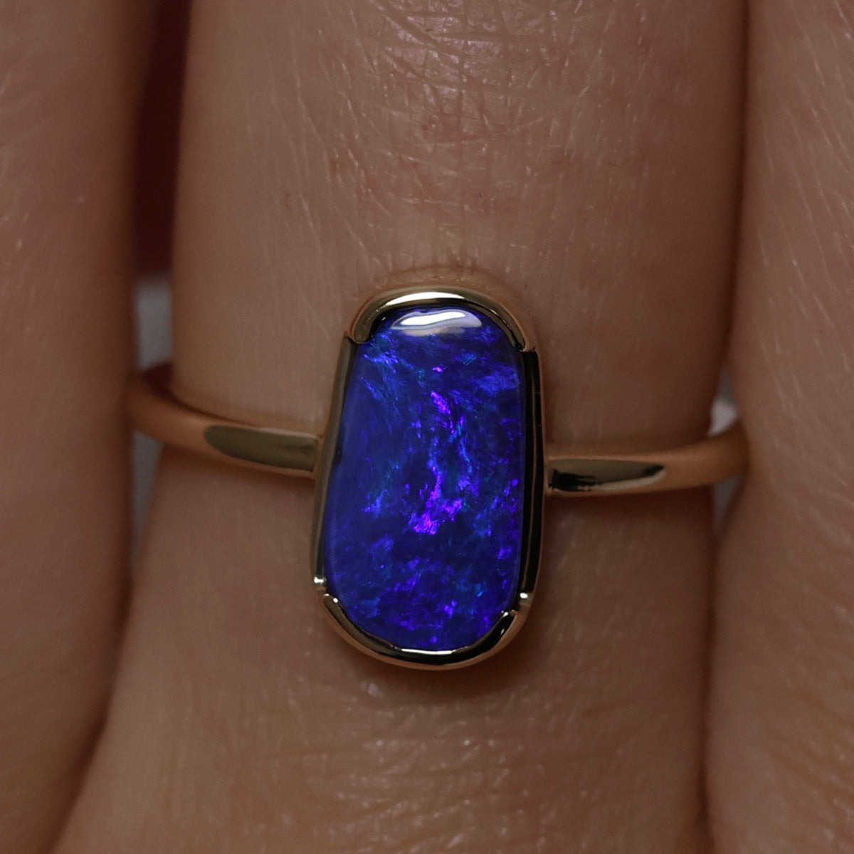 Boulder Opal Ring - 9K Yellow Gold