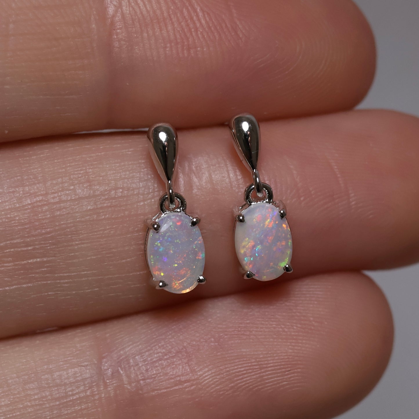 Crystal Opal Studs - Sterling Silver