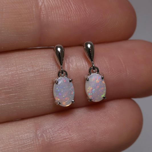 Crystal Opal Studs - Sterling Silver