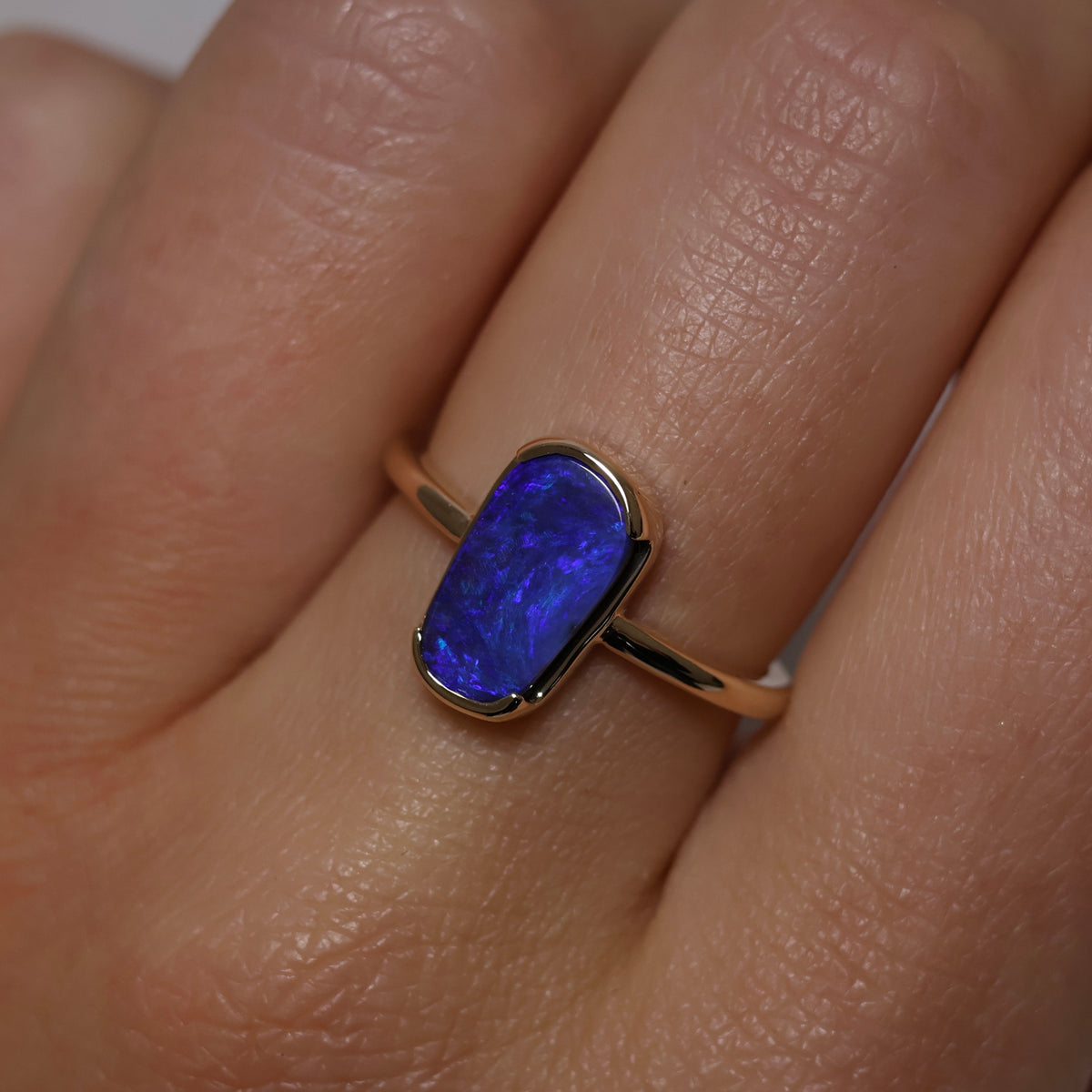 Boulder Opal Ring - 9K Yellow Gold