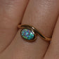 Semi Black Opal Ring - 9K Yellow Gold