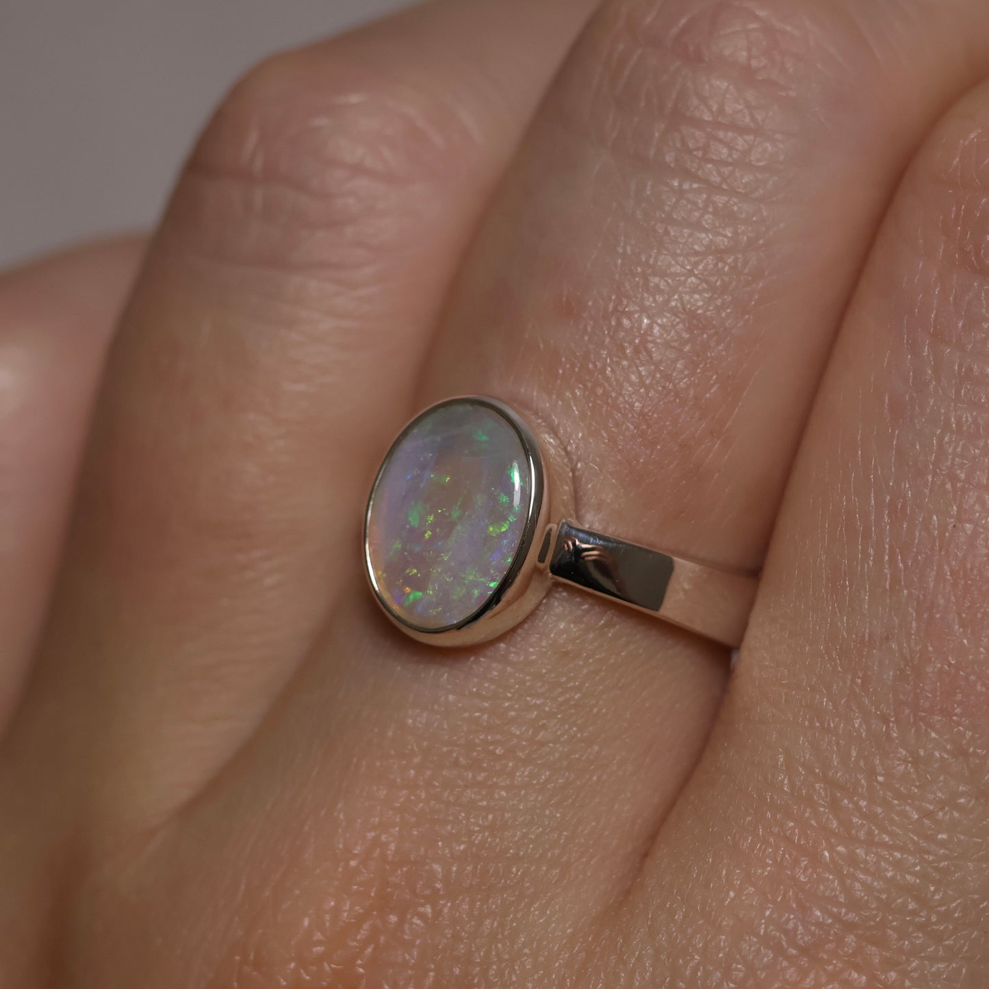 Crystal Opal Ring - Sterling Silver