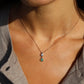 Black Opal and Lab Diamond Pendant - 9K Yellow Gold