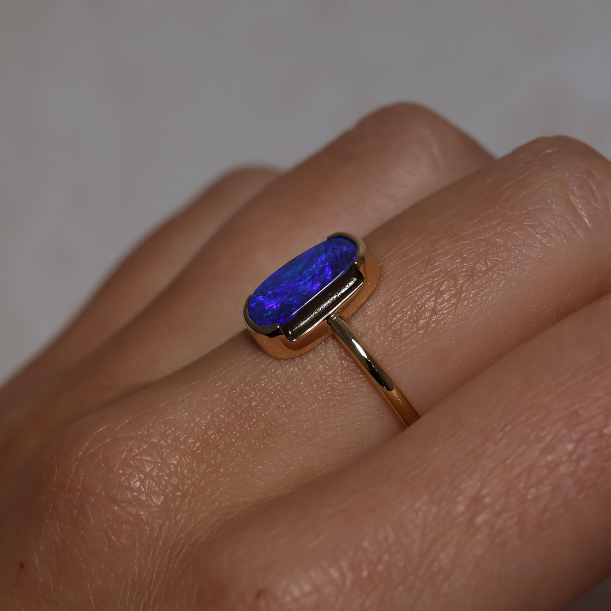 Boulder Opal Ring - 9K Yellow Gold