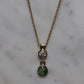 Black Opal and Lab Diamond Pendant - 9K Yellow Gold