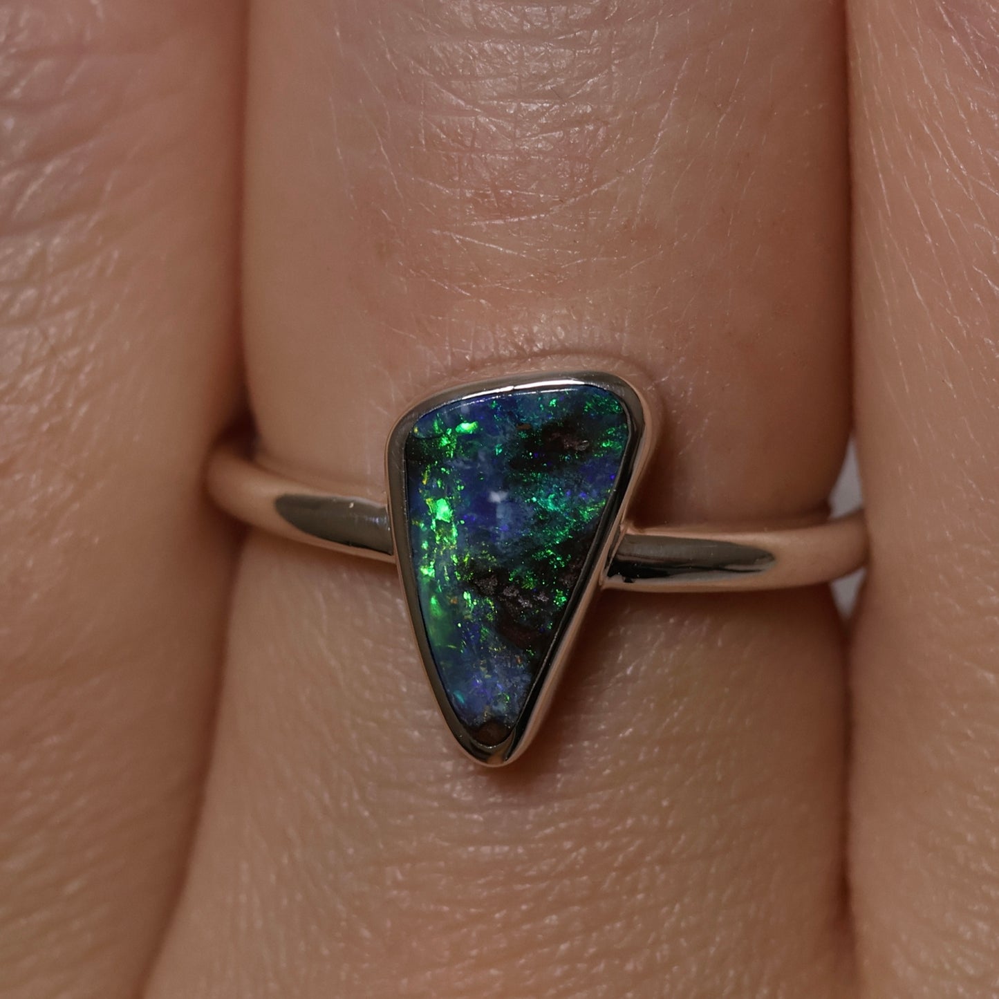 Boulder Opal Ring - Sterling Silver