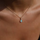 Crystal Opal Pendant With Diamonds - 9K Yellow Gold