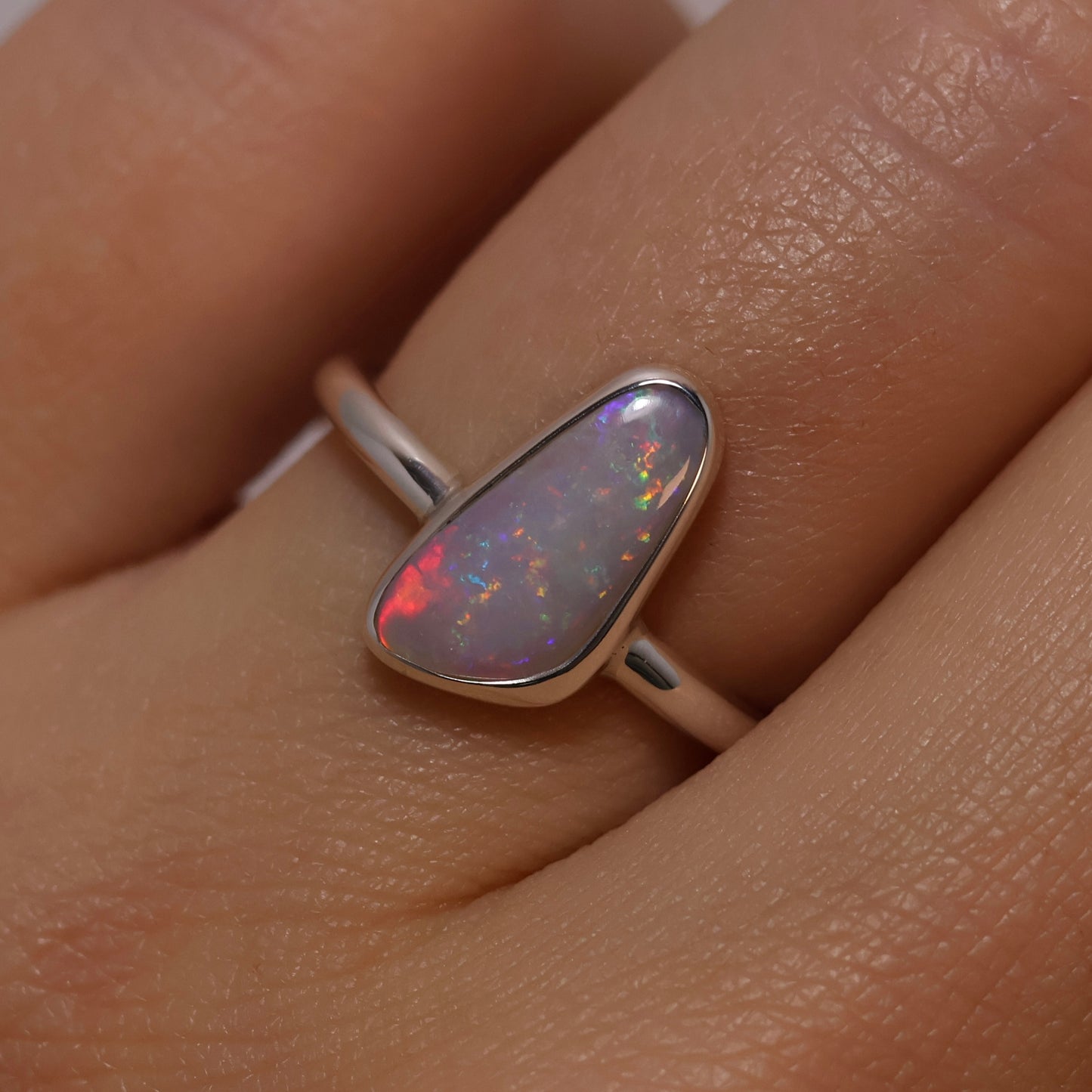 Freeform Opal Ring - Sterling Silver