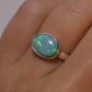 Semi-Black Opal Ring - Sterling Silver