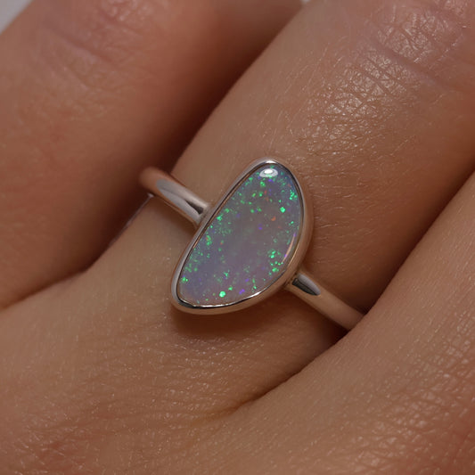 Freeform Crystal Opal Ring - Sterling Silver