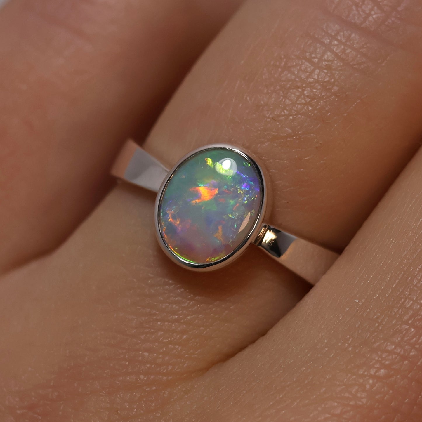 Crystal Opal Ring - Sterling Silver