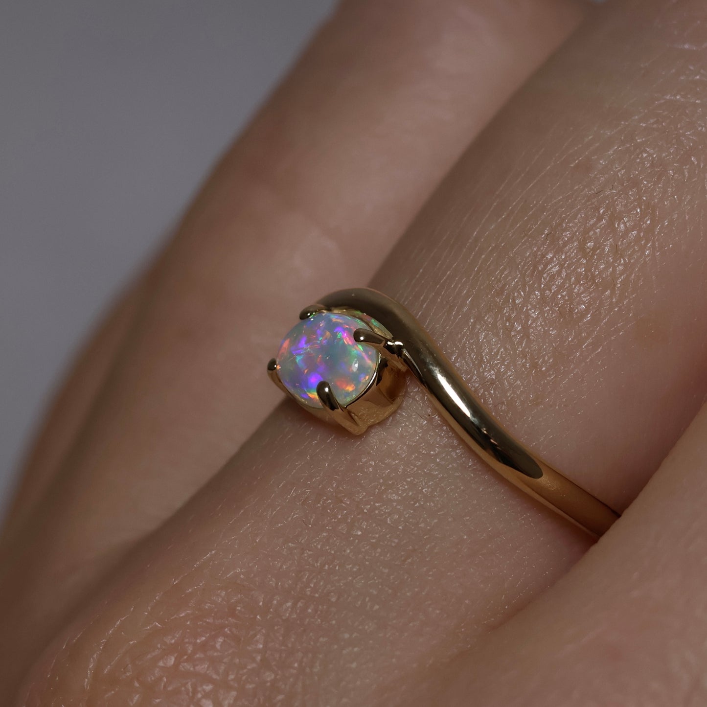 Crystal Opal Ring - 14K Yellow Gold