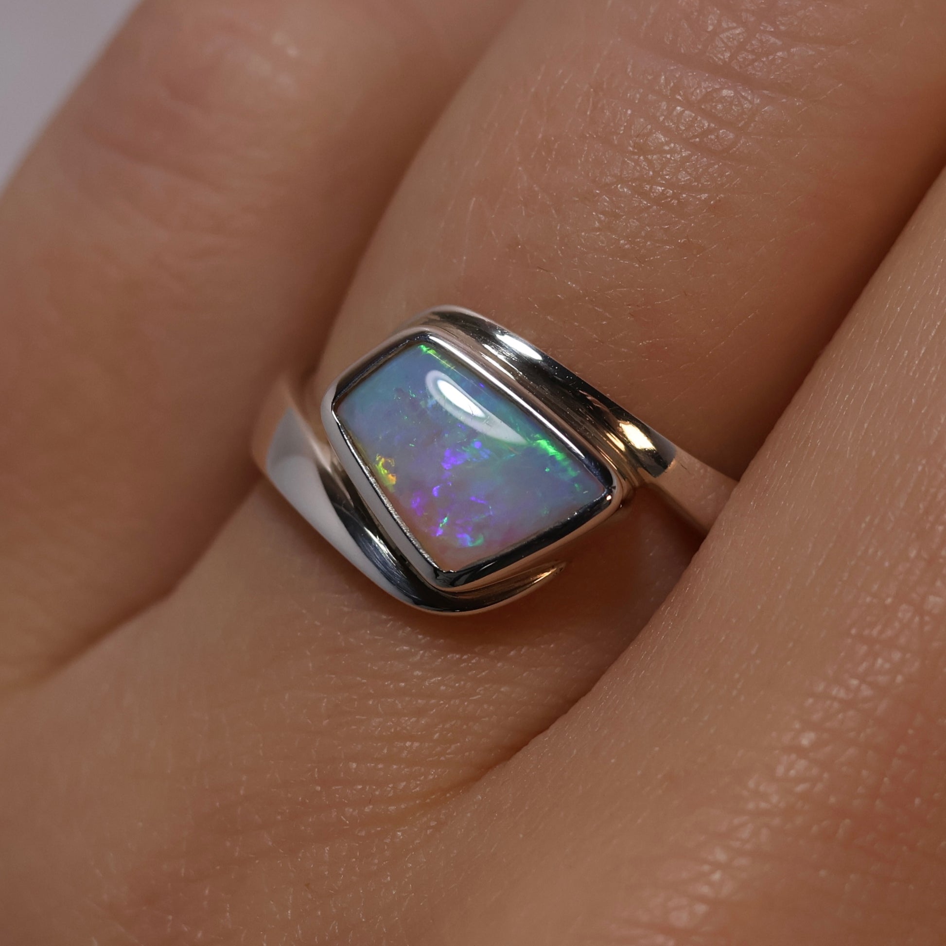 Crystal Opal Ring - Sterling Silver