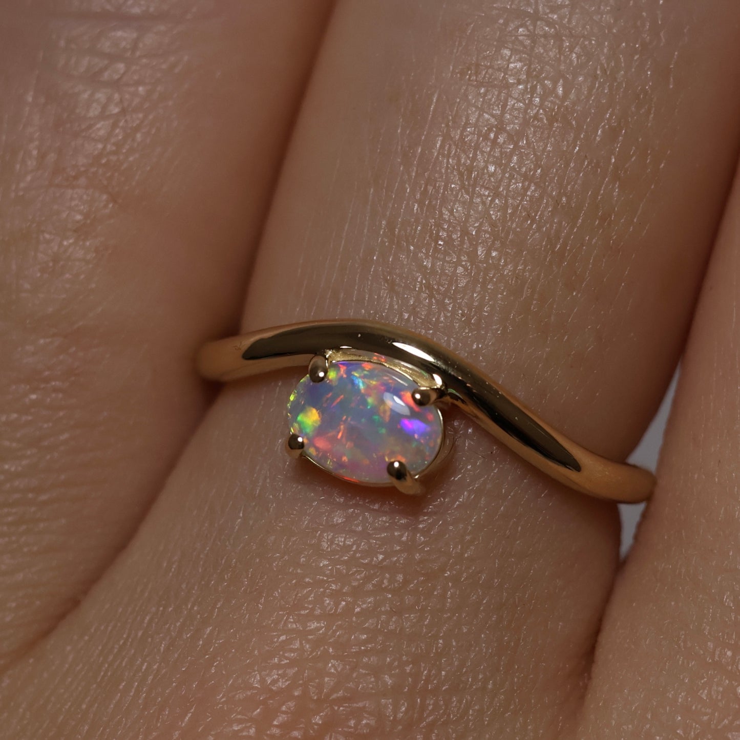 Crystal Opal Ring - 14K Yellow Gold