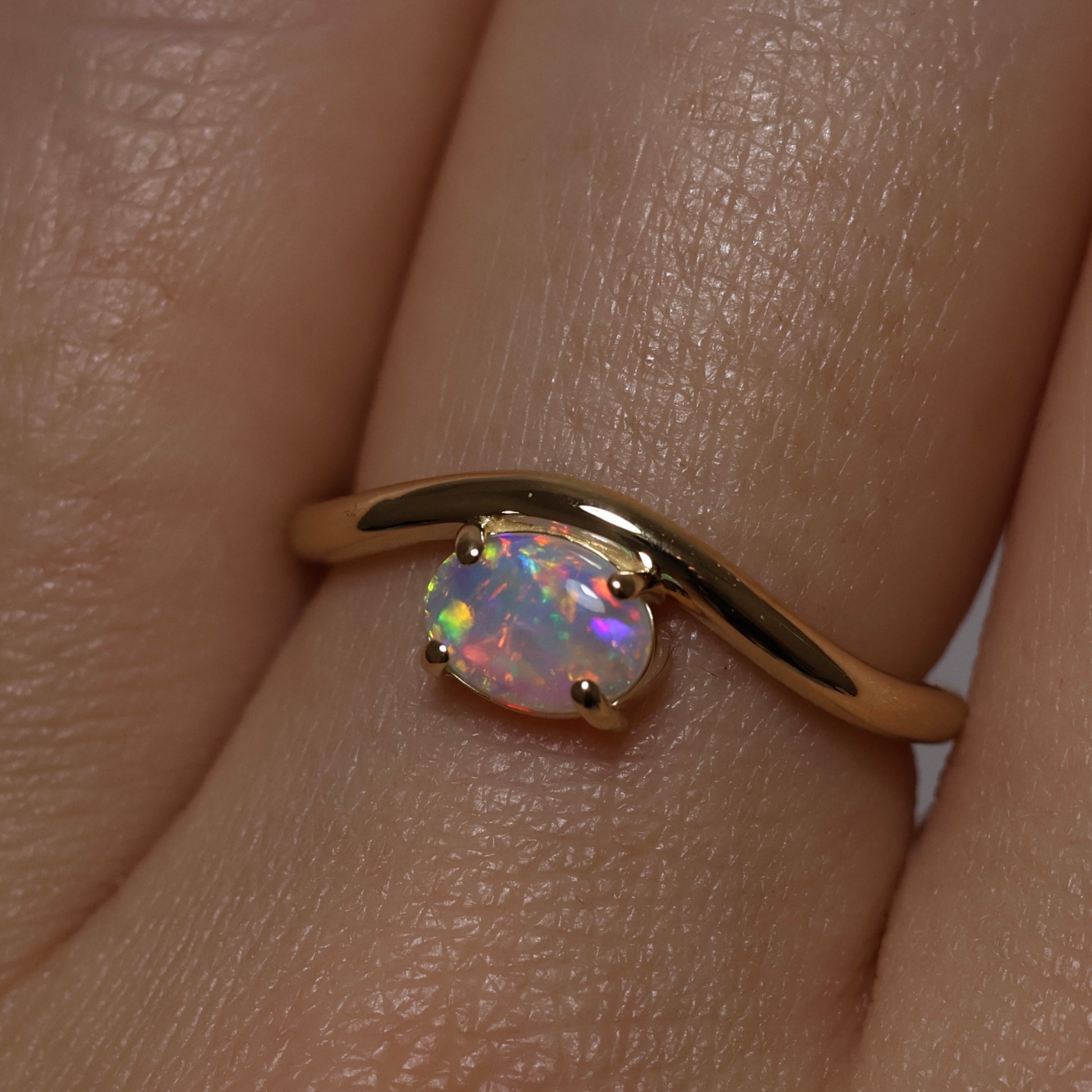 Crystal Opal Ring - 14K Yellow Gold