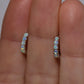 Multi Stone Huggie Earrings - Sterling Silver