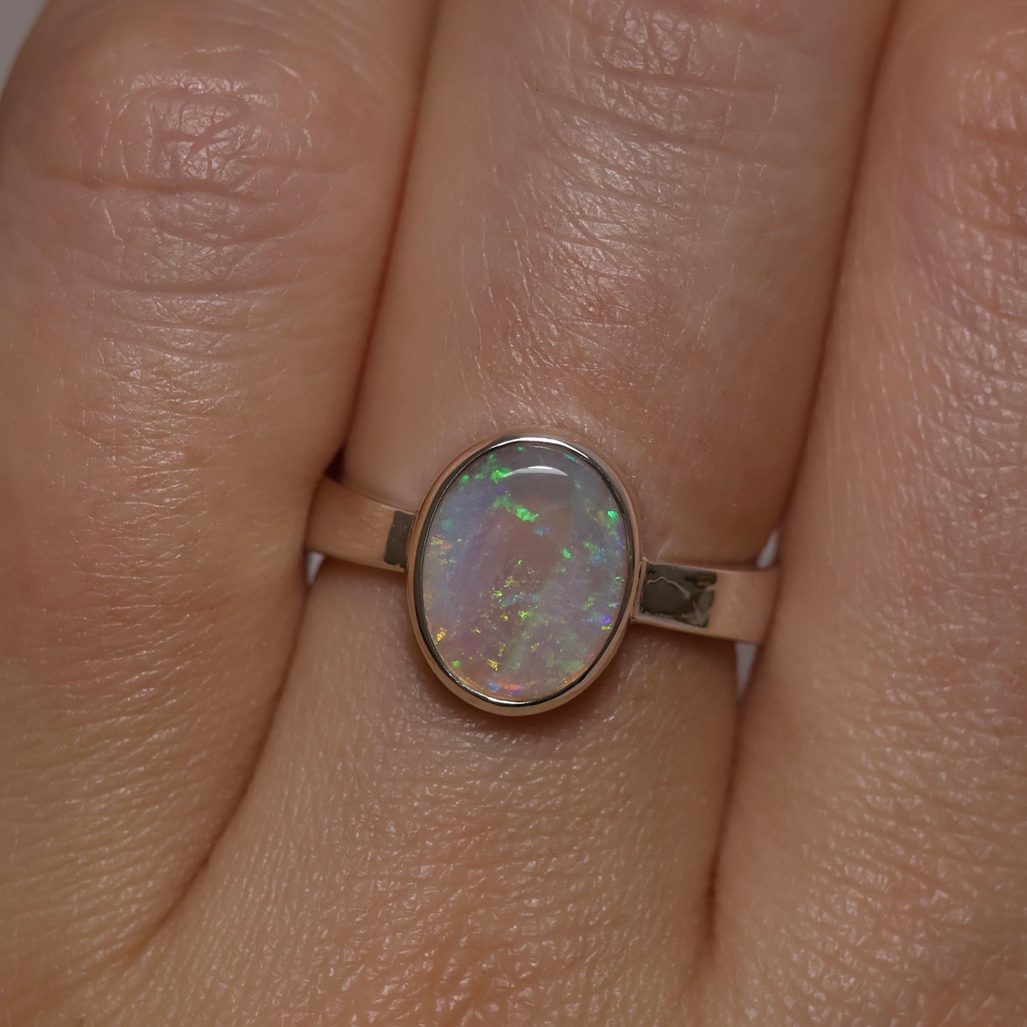 Crystal Opal Ring - Sterling Silver