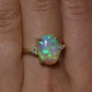 Crystal Opal Ring With Diamonds - 18K Yellow Gold