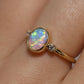 Crystal Opal Ring with Diamonds - 18K Yellow Gold