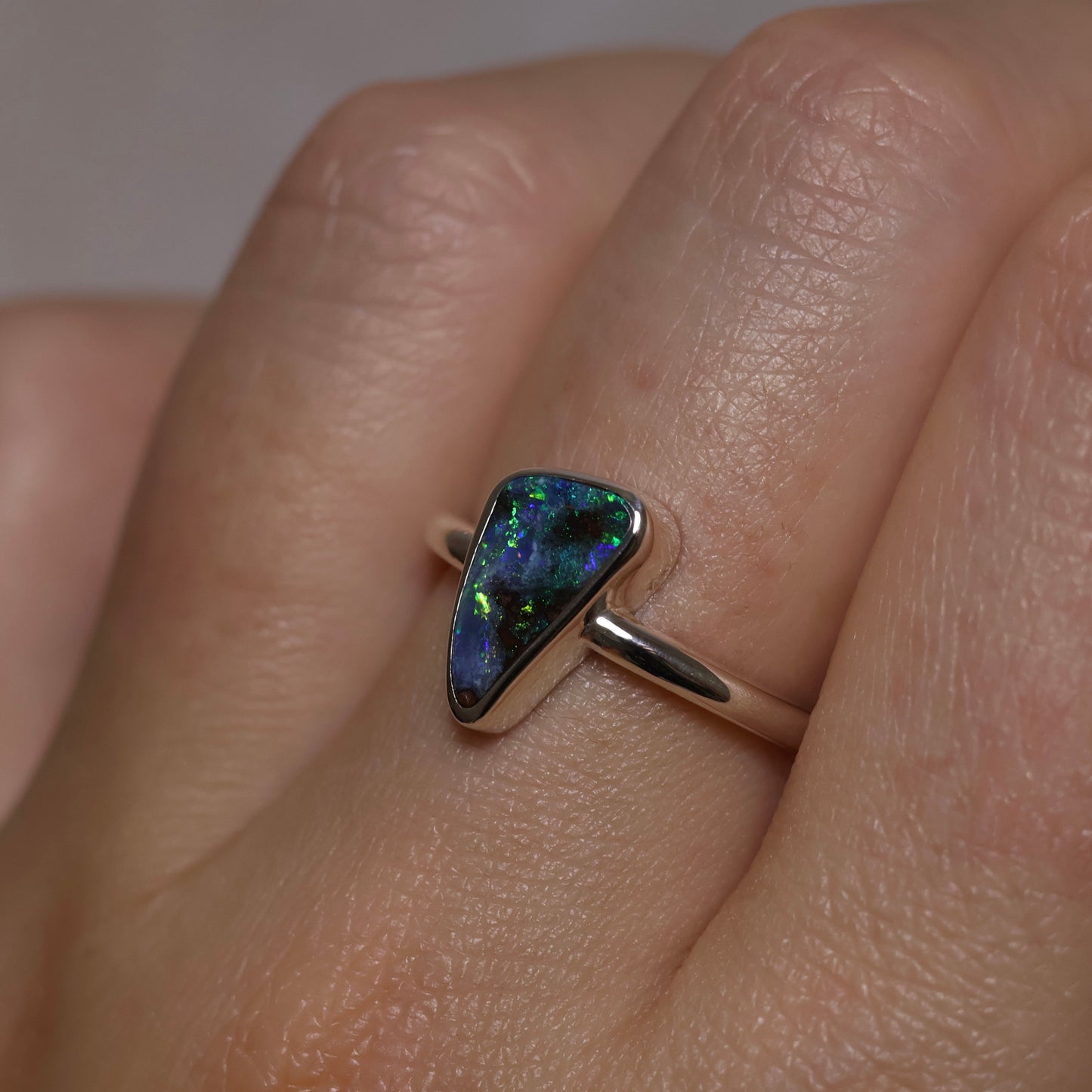 Boulder Opal Ring - Sterling Silver