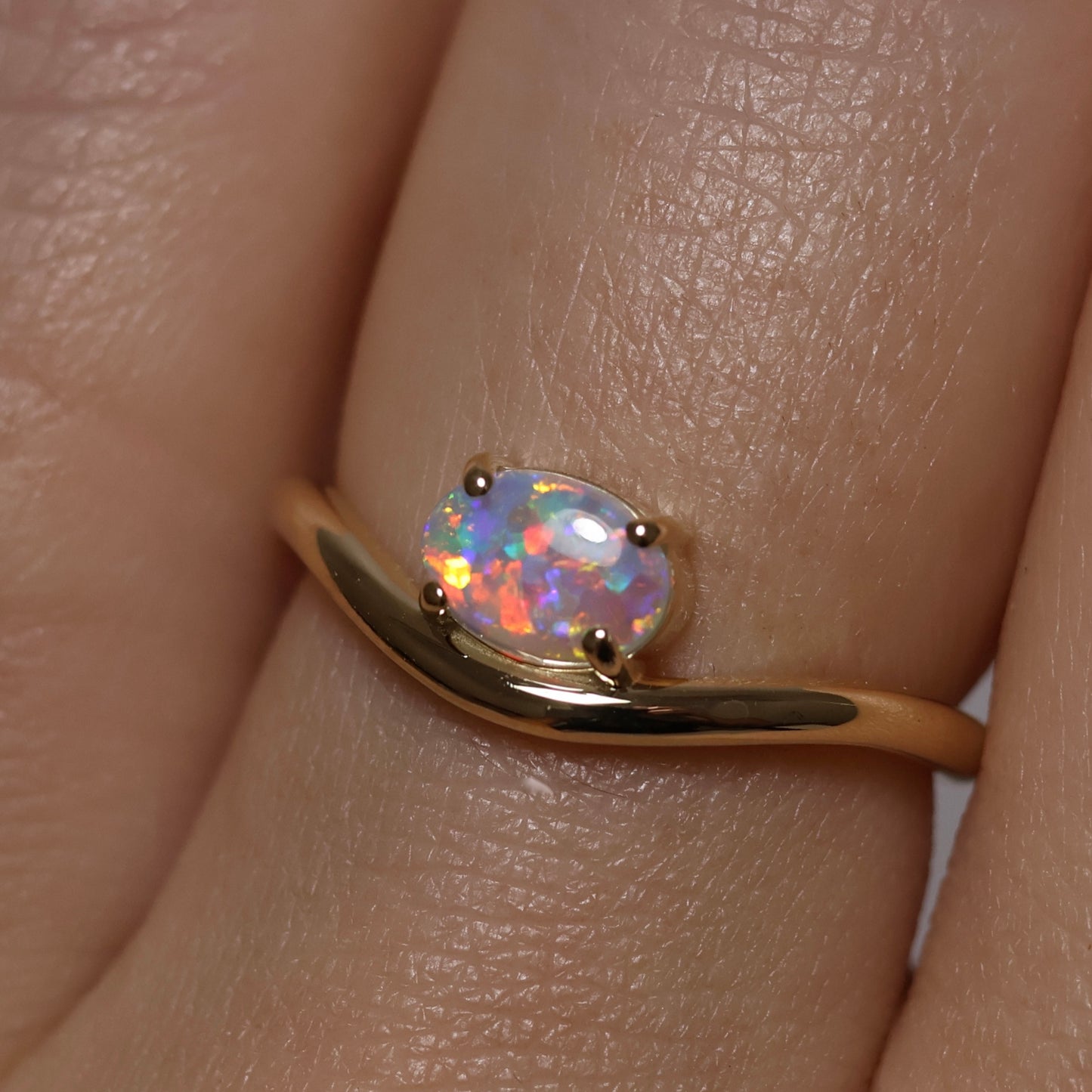 Crystal Opal Ring - 14K Yellow Gold