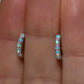 Multi Stone Huggie Earrings - Sterling Silver