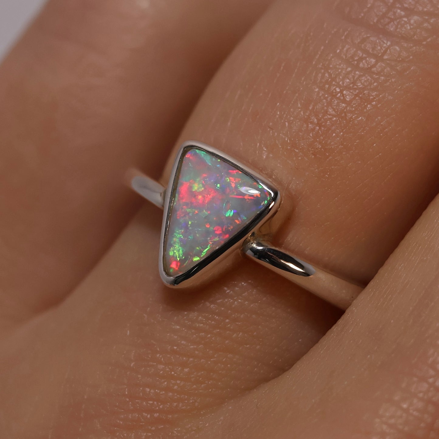 Crystal Opal Ring - Sterling Silver