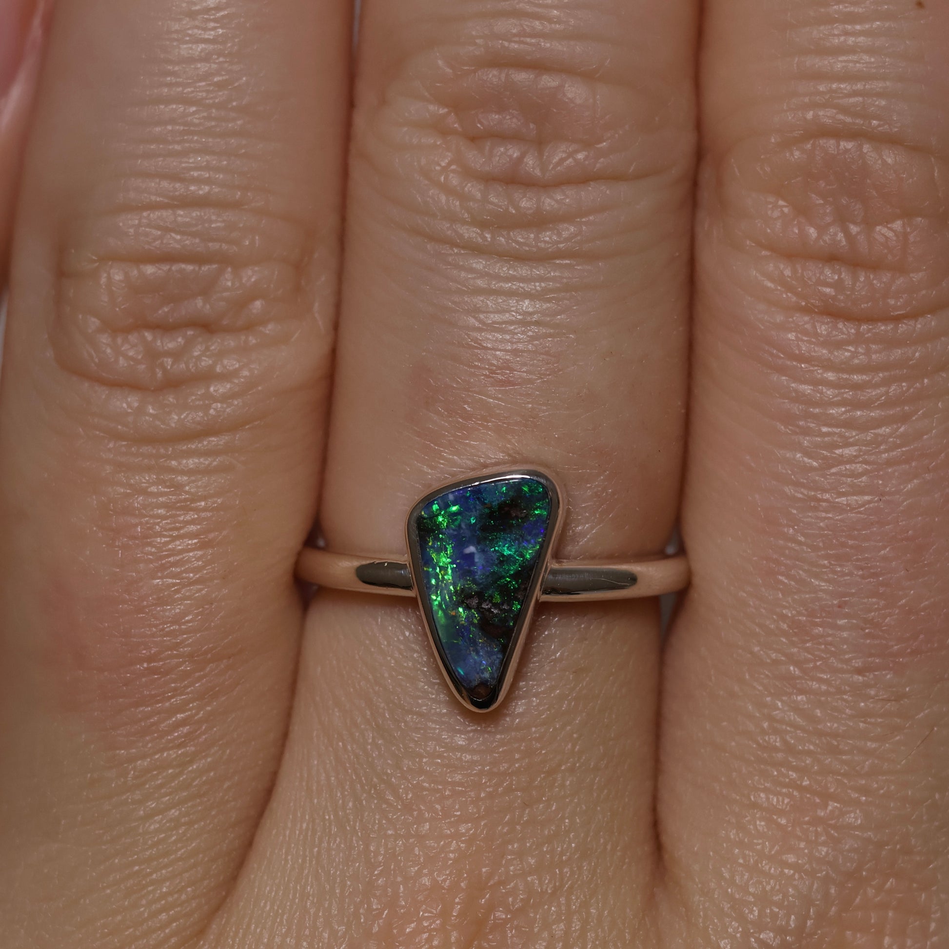 Boulder Opal Ring - Sterling Silver