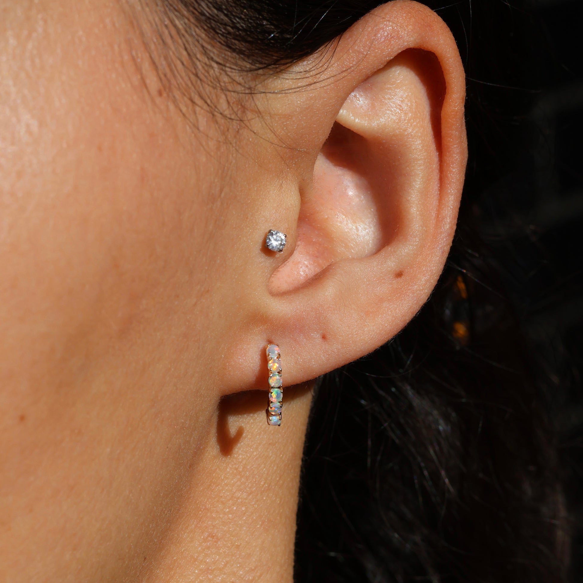 Multi Opal Studs - 14K Yellow Gold