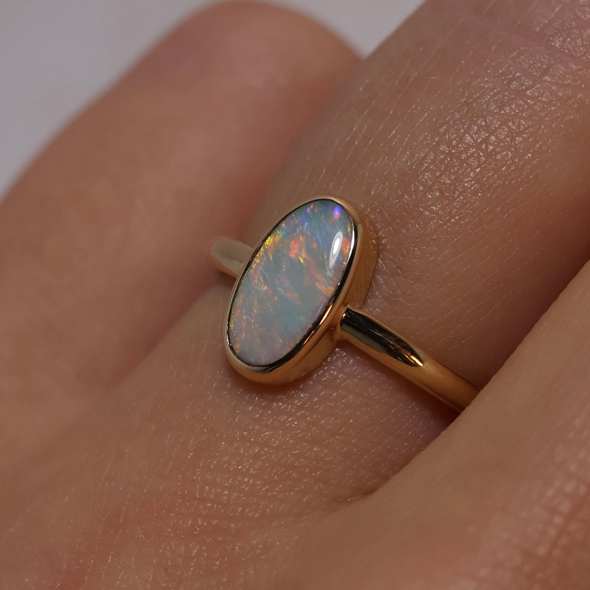 Crystal Opal Ring - 9K Yellow Gold