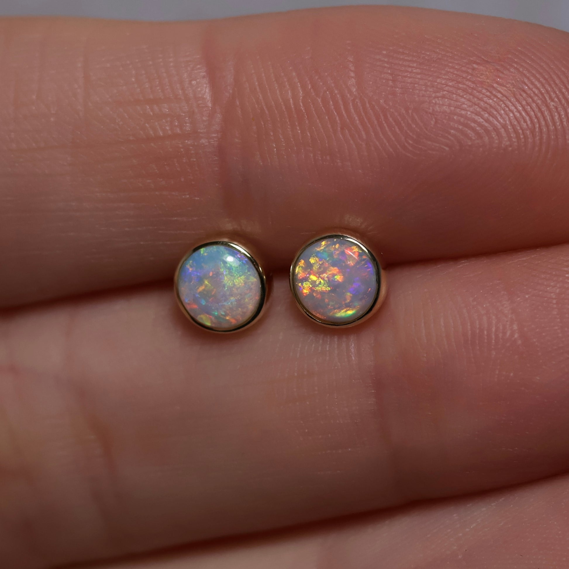 14k yellow gold studs with butterfly backing.