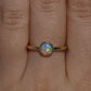 Round Crystal Opal Ring - 9K Yellow Gold