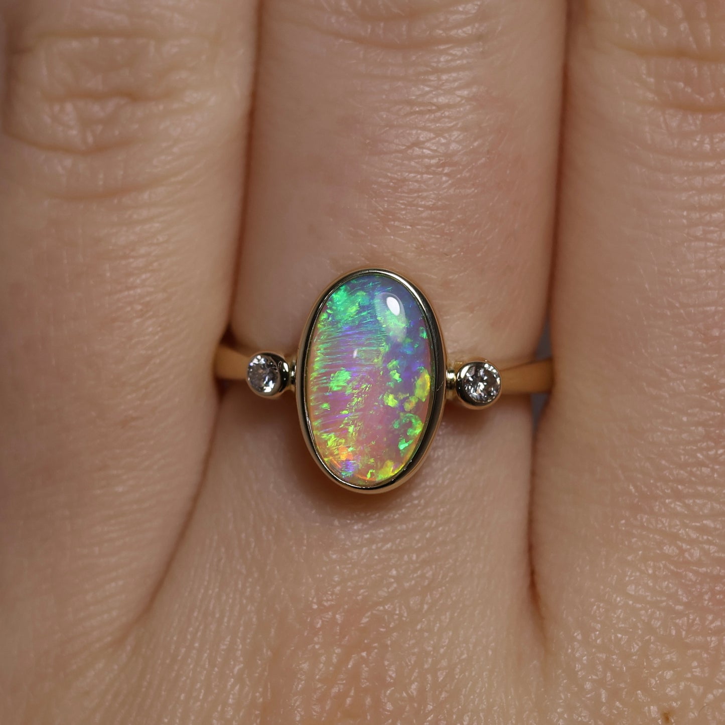 Crystal Opal Ring - 14K Yellow Gold