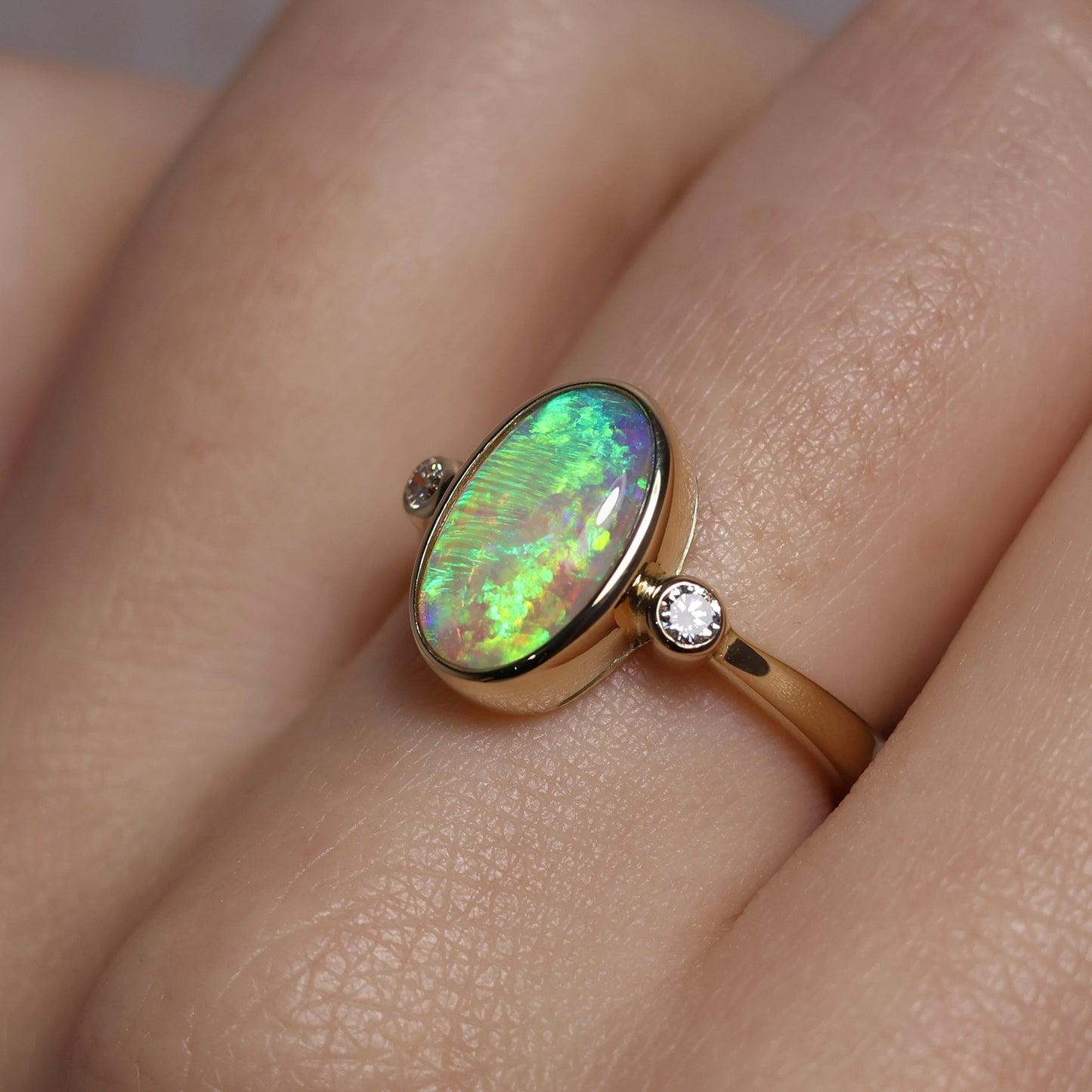 Crystal Opal Ring - 14K Yellow Gold