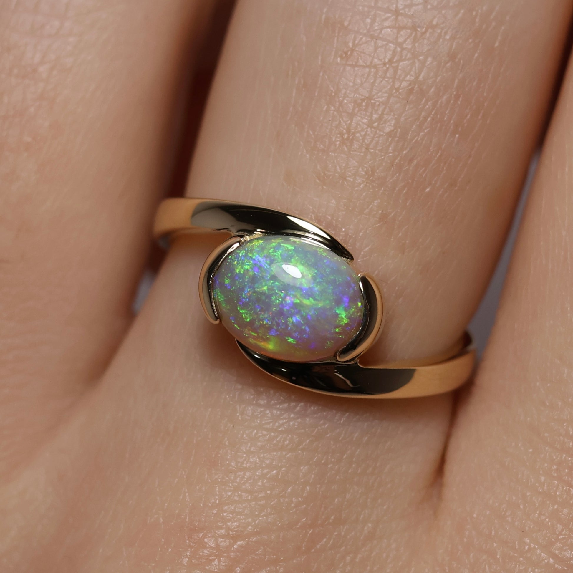 Crystal Opal Ring - 14K Yellow Gold