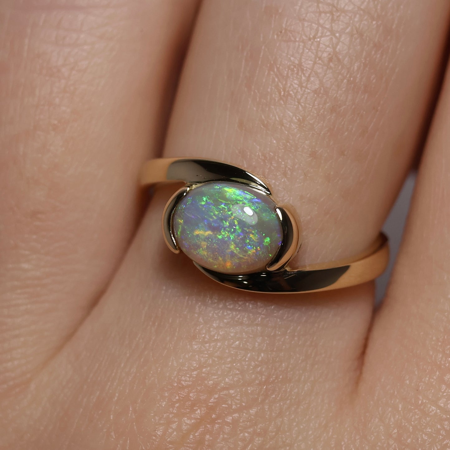 Crystal Opal Ring - 14K Yellow Gold