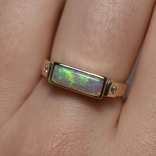 Crystal Opal Ring - 14K Yellow Gold