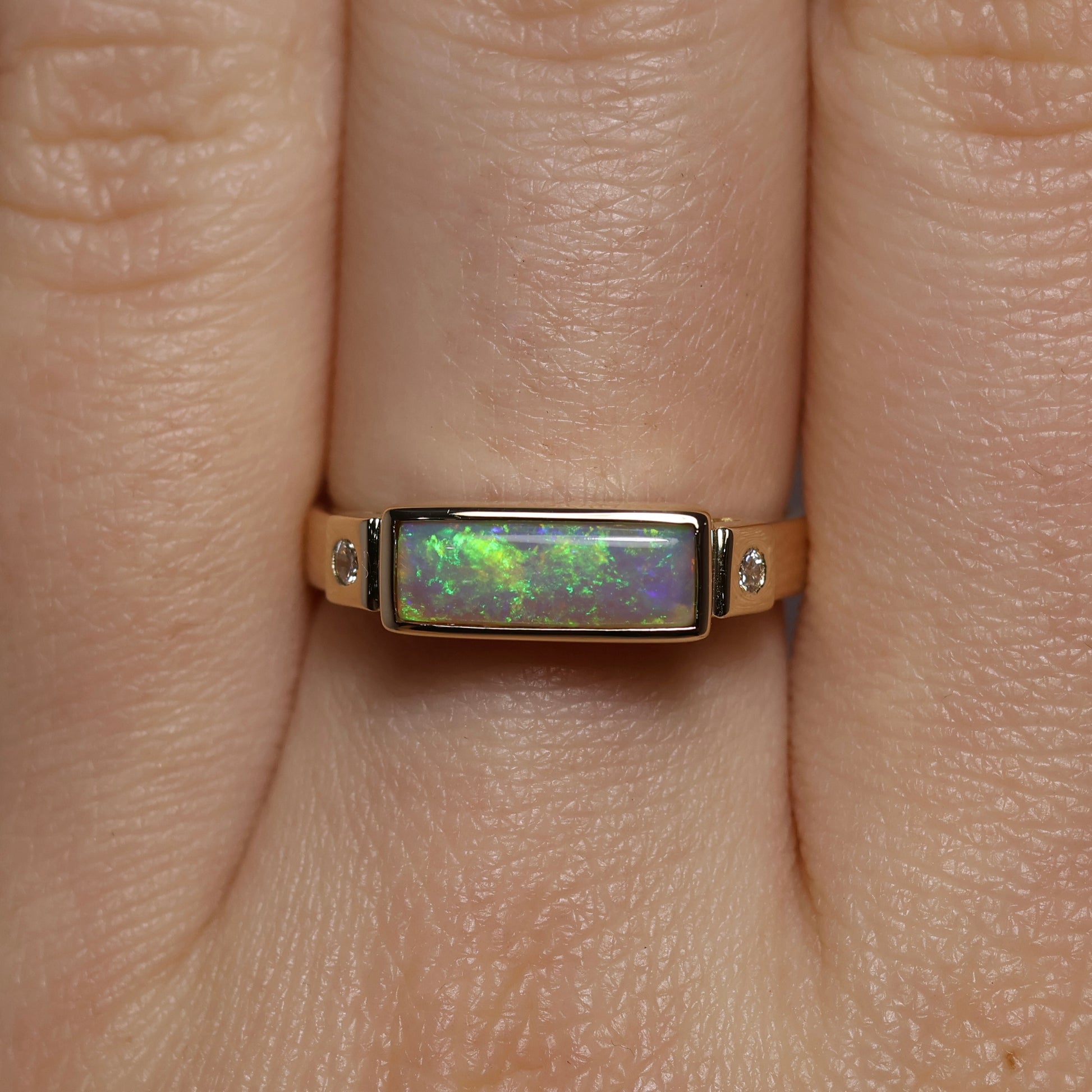 Crystal Opal Ring - 14K Yellow Gold