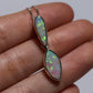 Two Stone Crystal Opal Pendant - Sterling Silver