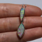 Two Stone Crystal Opal Pendant - Sterling Silver