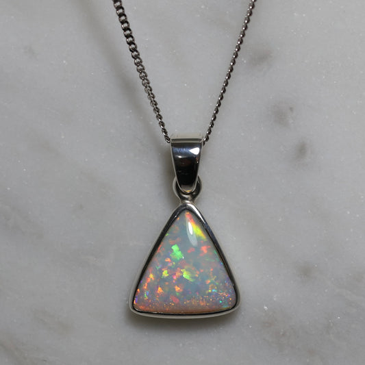 Crystal Opal Pendant - Sterling Silver