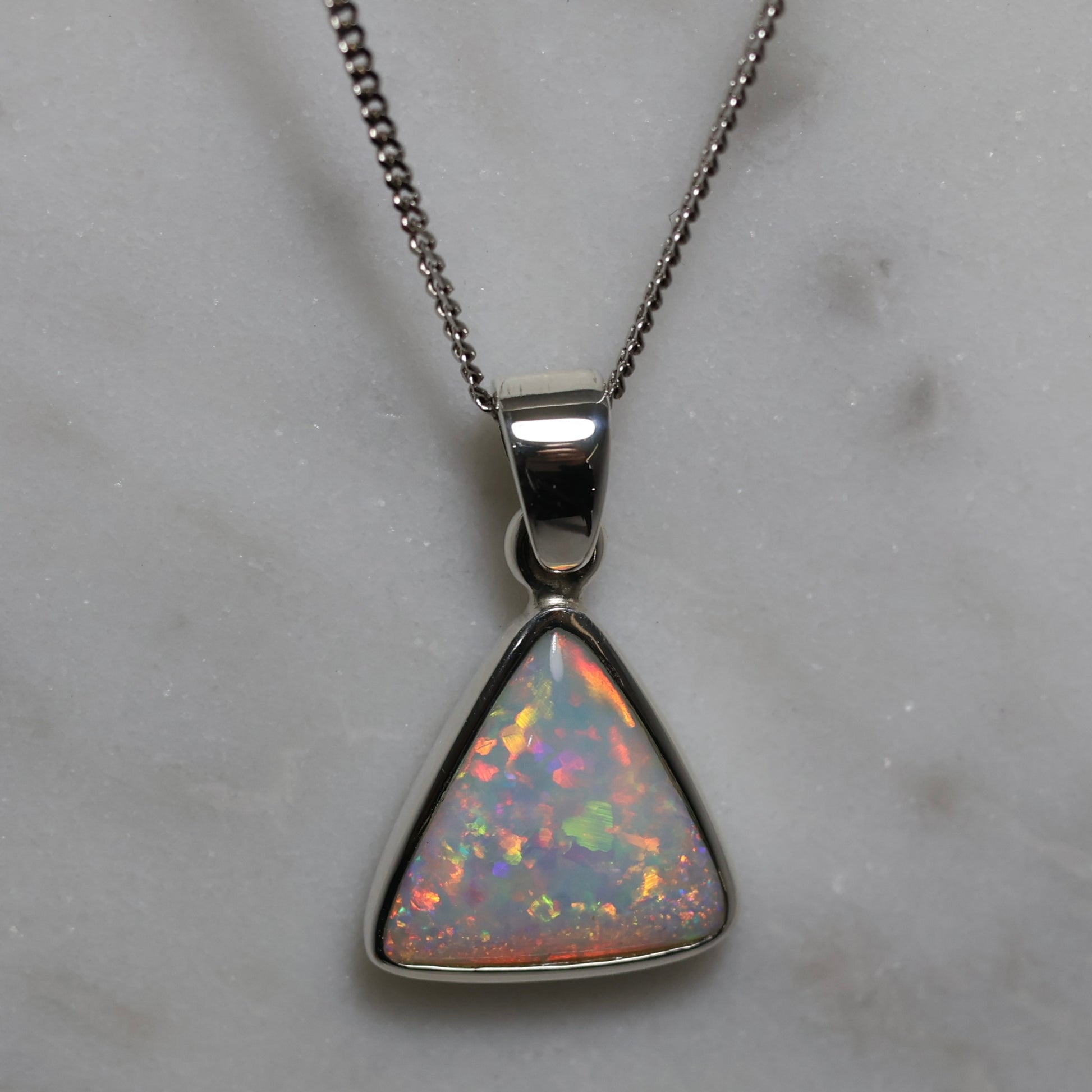 Crystal Opal Pendant - Sterling Silver