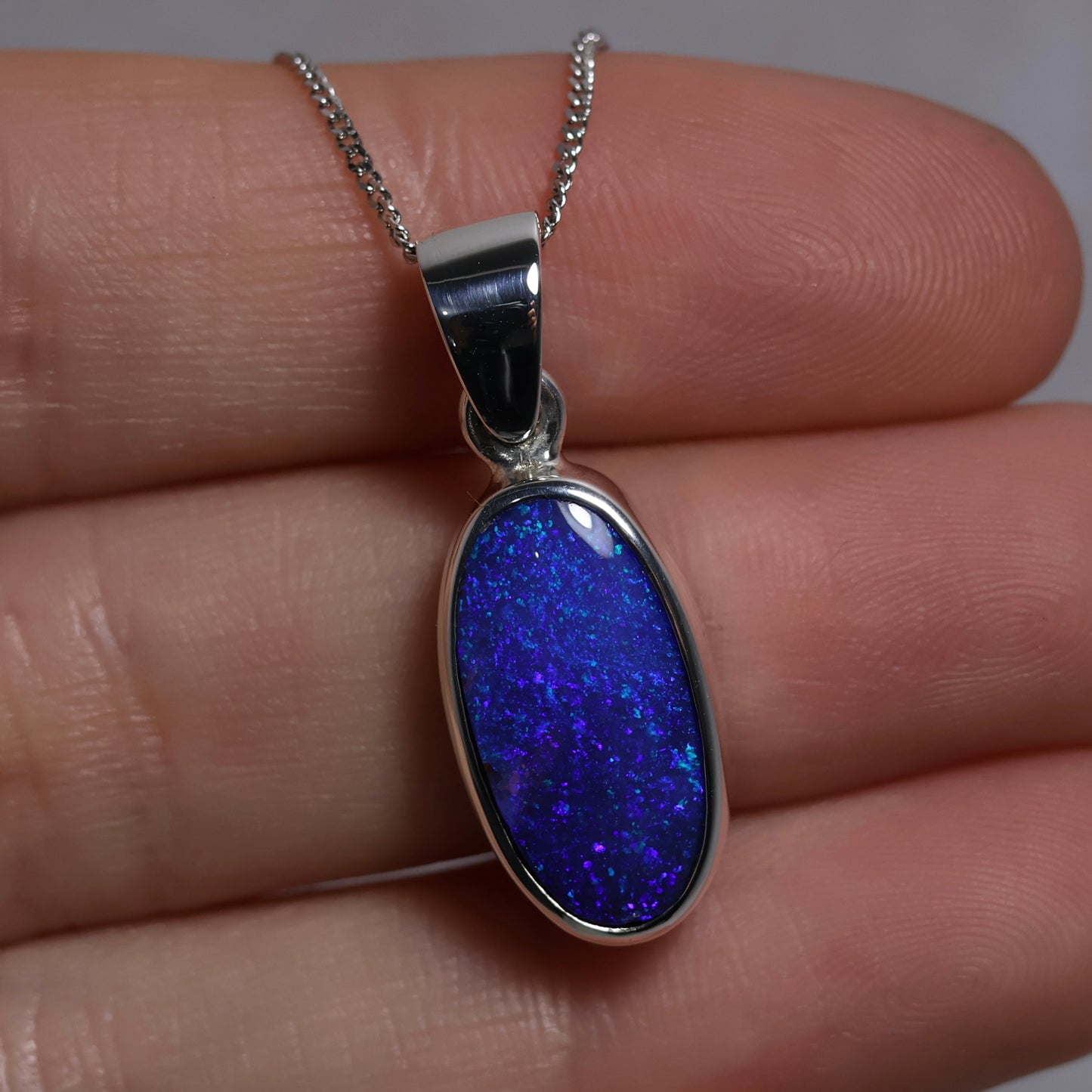 Boulder Opal Pendant - Sterling Silver