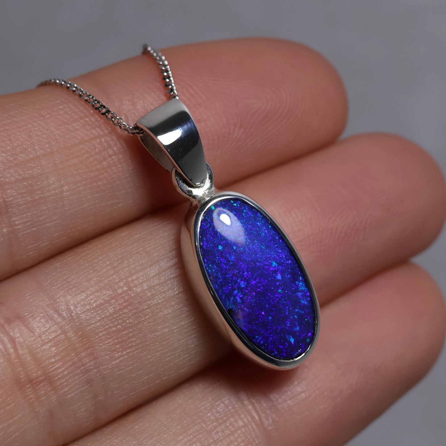 Boulder Opal Pendant - Sterling Silver