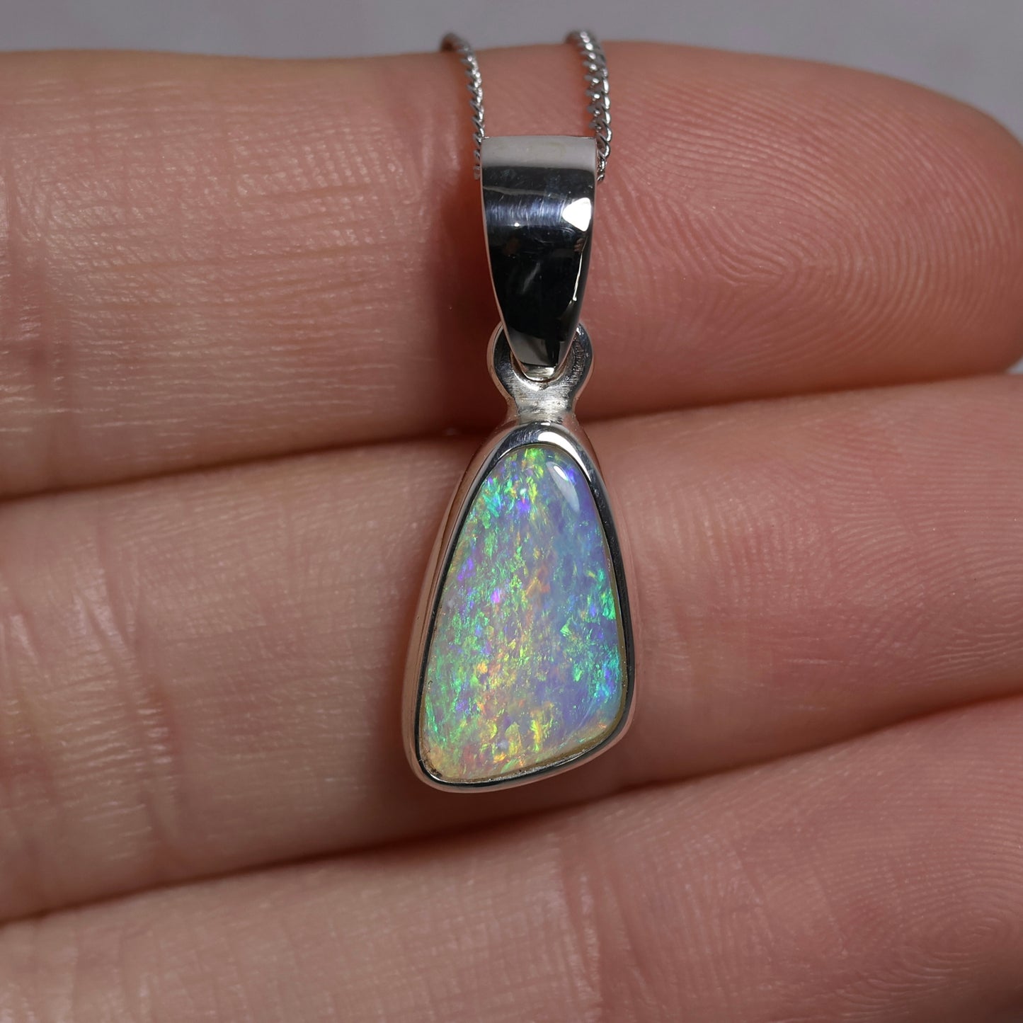 Crystal Opal Pendant - Sterling Silver