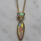 Two Stone Crystal Opal Pendant - 18K Yellow Gold